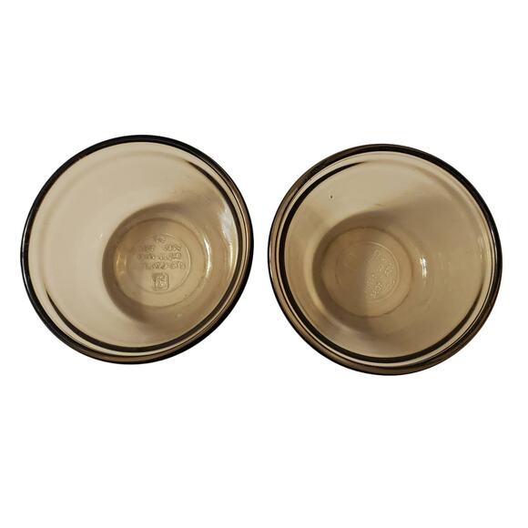 2 Vtg Anchor Hocking Smokey 6oz Ramekins Custard Cups - Picture 2 of 6
